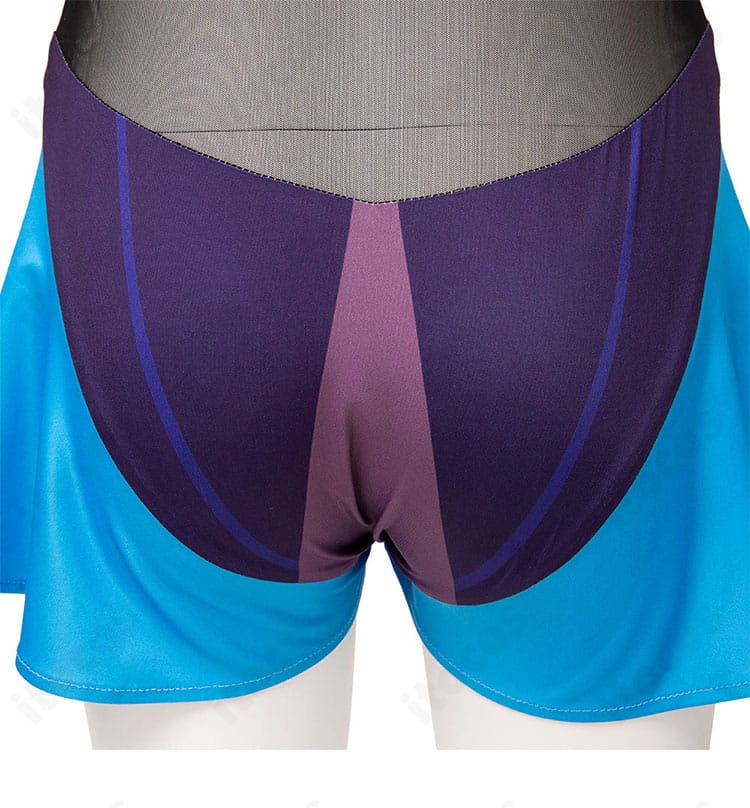 レオタード下部（ボトム部）背面ディテール。ラインを整える縫製と仕上がり