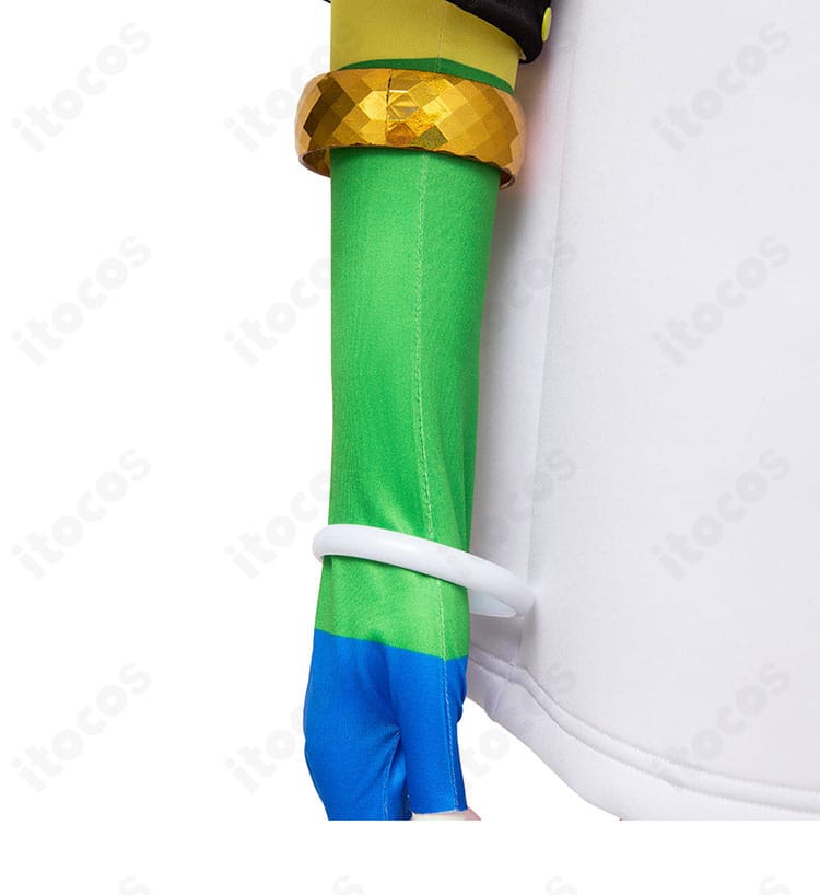 右袖の装飾ディテール。配色とパターンの細部を示す画像