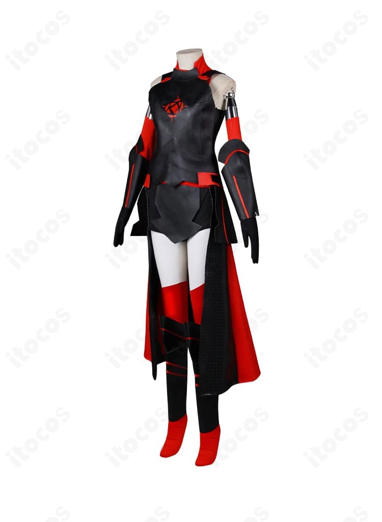 メイプル衣装右側面。腕部パーツやスカートの重なり、側面装飾の作り込みを確認できるカット。