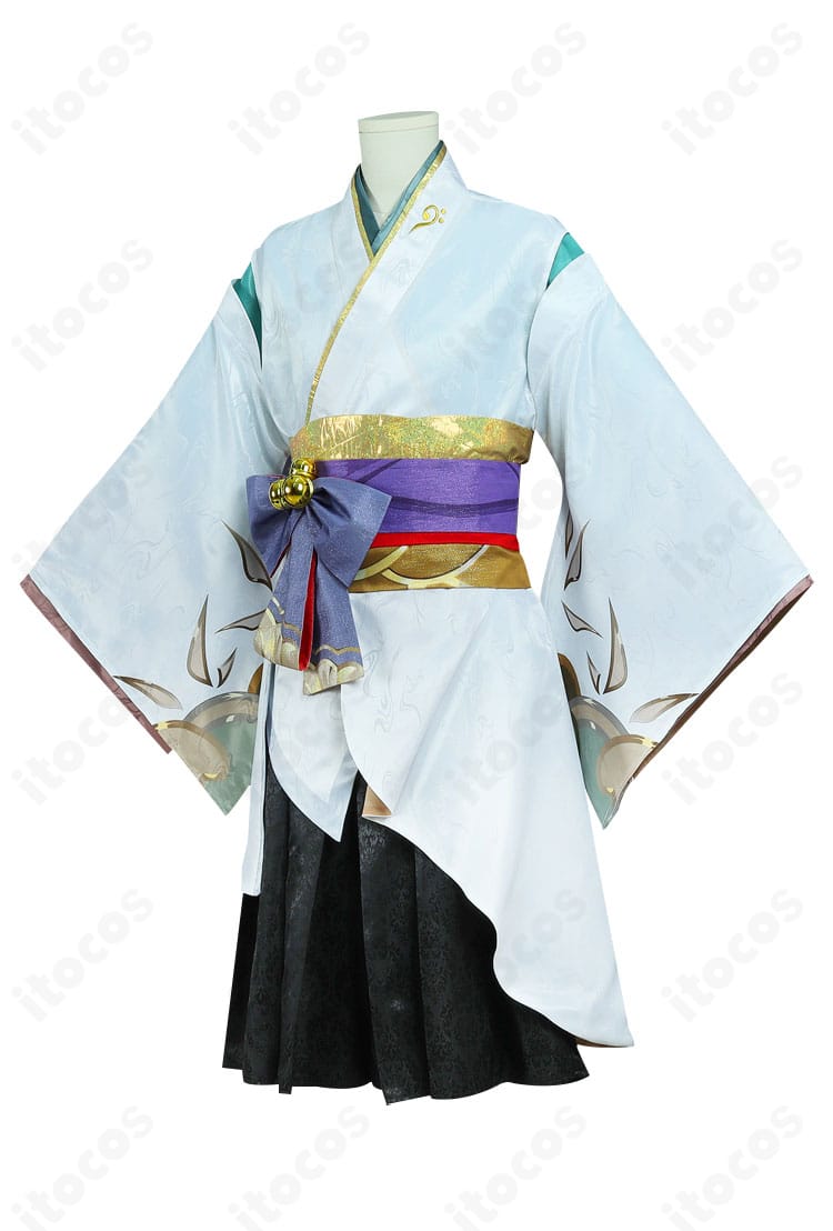 鏡音レン 陰陽師コラボ衣装の左側面。袖と腰まわりの意匠まで丁寧に再現。