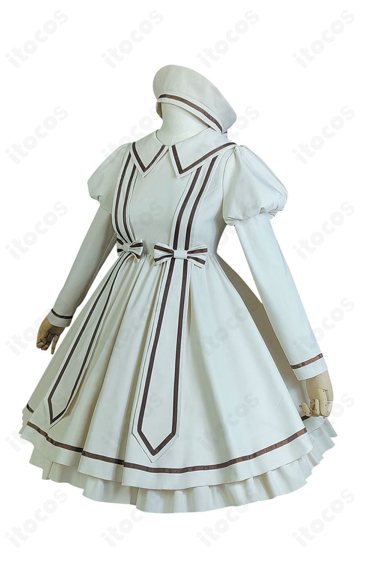 木之本桜「水族館」コスプレ衣装 右側面。袖や裾のバランスが分かるディテール。