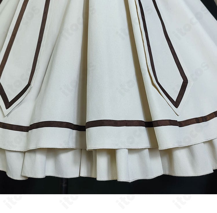 木之本桜「水族館」コスプレ衣装 スカート部の装飾詳細。ヘムラインのデザインが分かる。