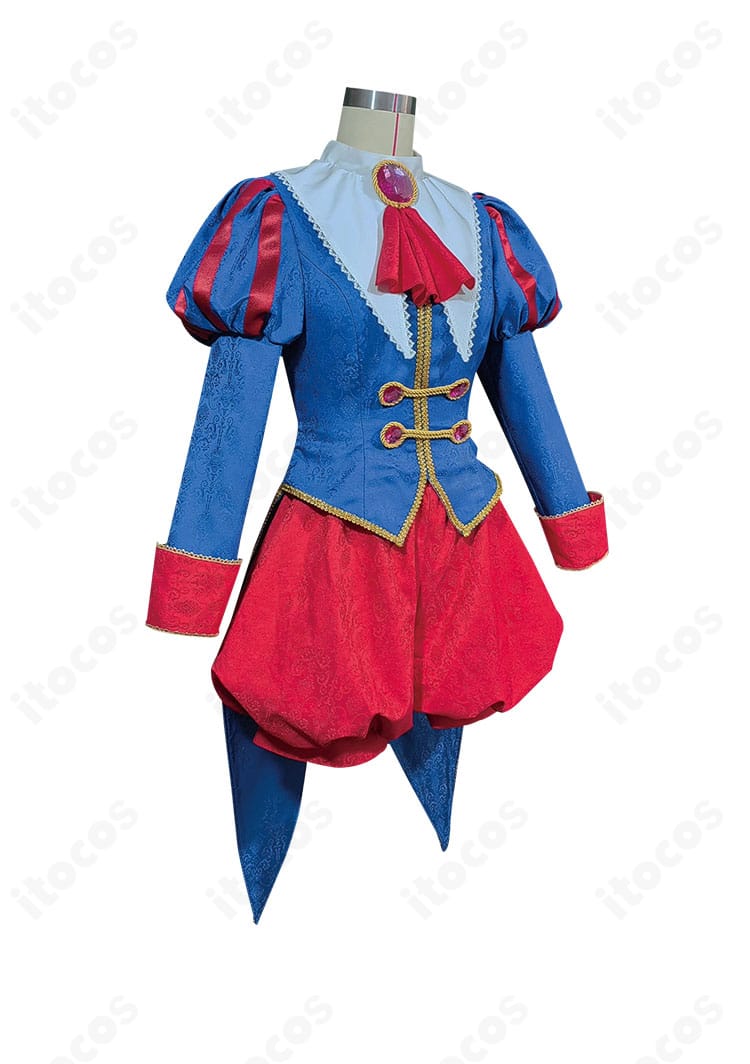 生地感と縫製アップ。木之本桜 王子様衣装の装飾トリムやステッチの仕上げディテール