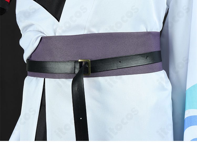 銀魂 坂田銀時 ランモバコラボ衣装の腰封・腰帯ディテール。ベルトの質感と留め位置が見えるアップ。