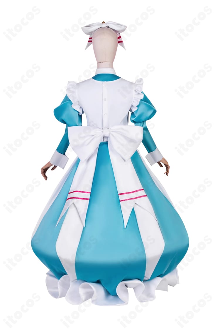 魔法少女にあこがれて 杜乃こりす ネロアリス衣装 背面。大きな背部蝶結びとリボン配置、裾のフリル構成を確認できる画像。