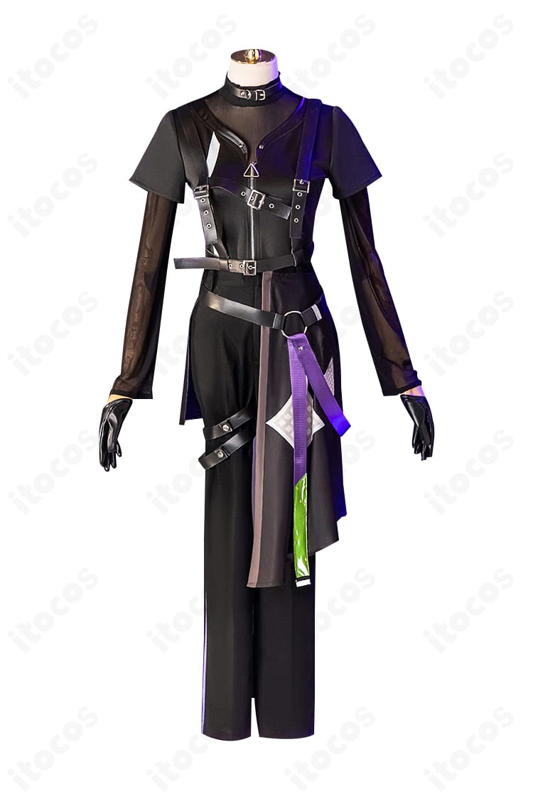 神代類衣装の装飾アップ。メタル調パーツとステッチワークの質感が分かるディテール。