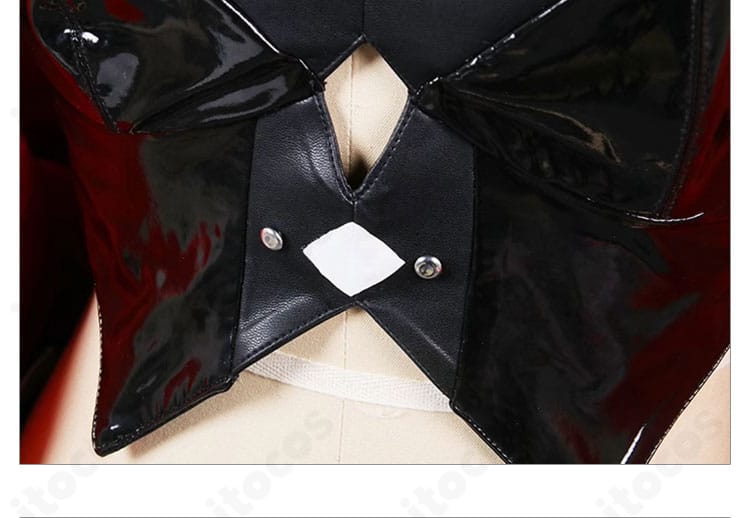 シャックル カトリーナ衣装の襟元装飾。配色と素材切り替えのアップ