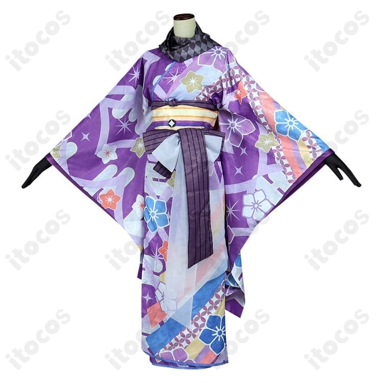 マギアレコード 暁美ほむら 晴着コスプレ衣装。和装の気品で高再現、撮影映え抜群 - 2枚目の画像