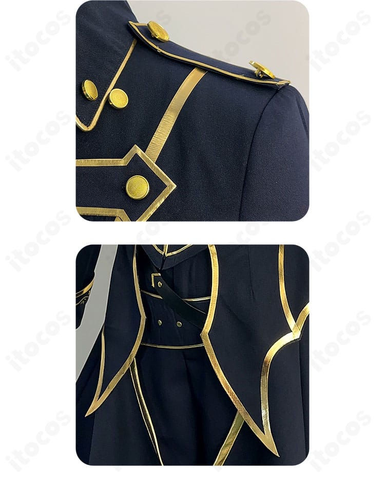 腰回りと肩・袖の装飾。レイヤー構成とコントラストで立体感を出したデザインが分かる画像