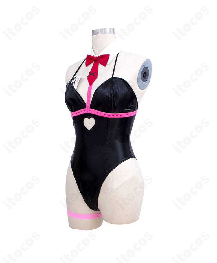 初音ミク ラビットホールver. 左側面。ポーカー飾りやカチューシャの角度、レオタードのカッティングと全体バランスが見える画像。