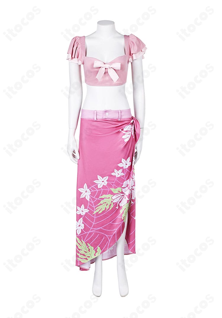 FF7 リバース版エアリス水着コスプレ衣装の正面全身カット