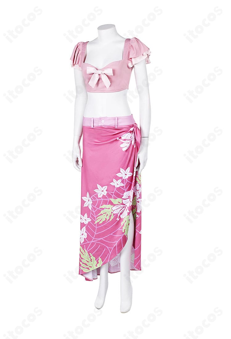 FF7 リバース版エアリス水着コスプレ衣装の側面シルエット