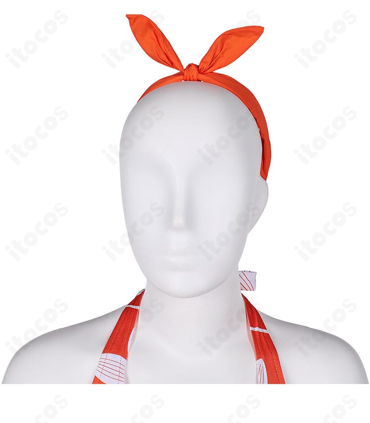 ユフィ・キサラギ水着コスの髪飾りディテール。形状と装着部の質感が分かるアクセントパーツの接写。