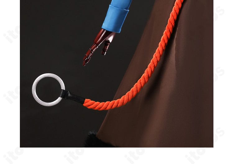 赤系の紐飾りパーツの色味と結びの仕上げ