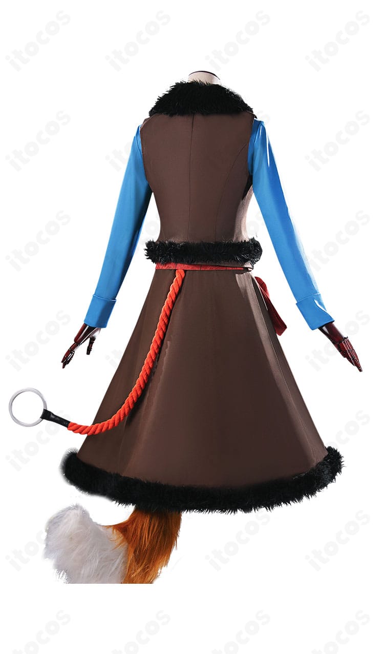 ホロ通常衣装コスプレの全身背面カット（尻尾の見え方）