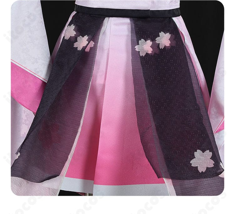 桜ミク衣装のスカート背面ディテール。可愛らしい装飾とレイヤー構成が分かる。