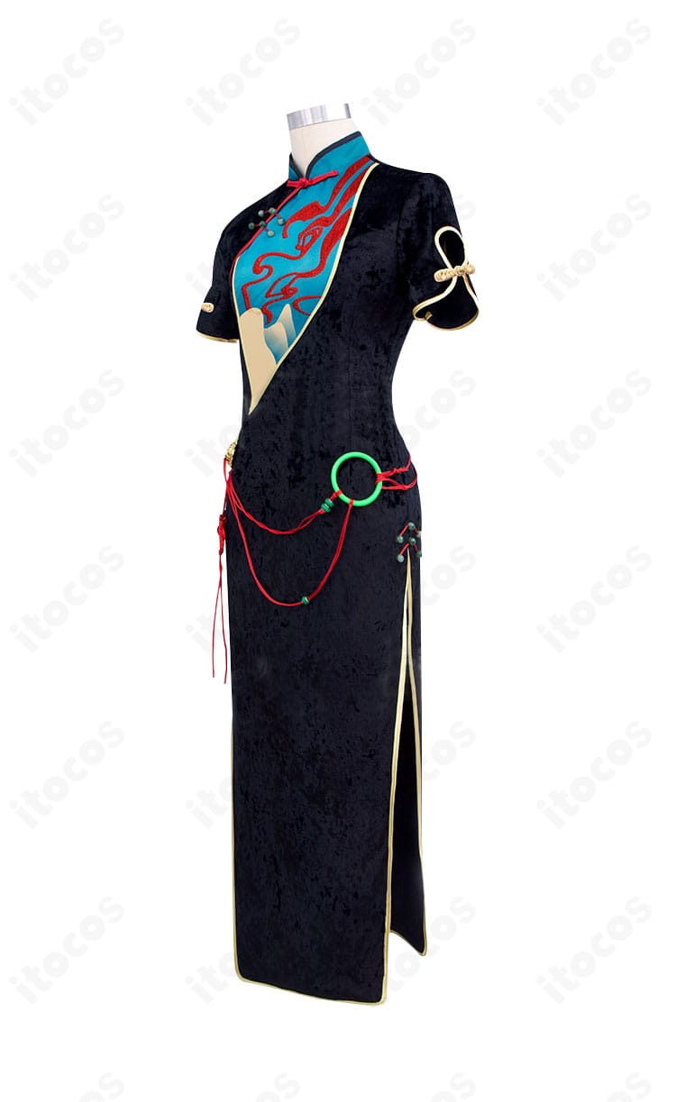 無期迷途 エンジェルのチャイナドレス衣装 左側面。腕飾り・手袋の意匠とタイトシルエットの質感がわかる画像