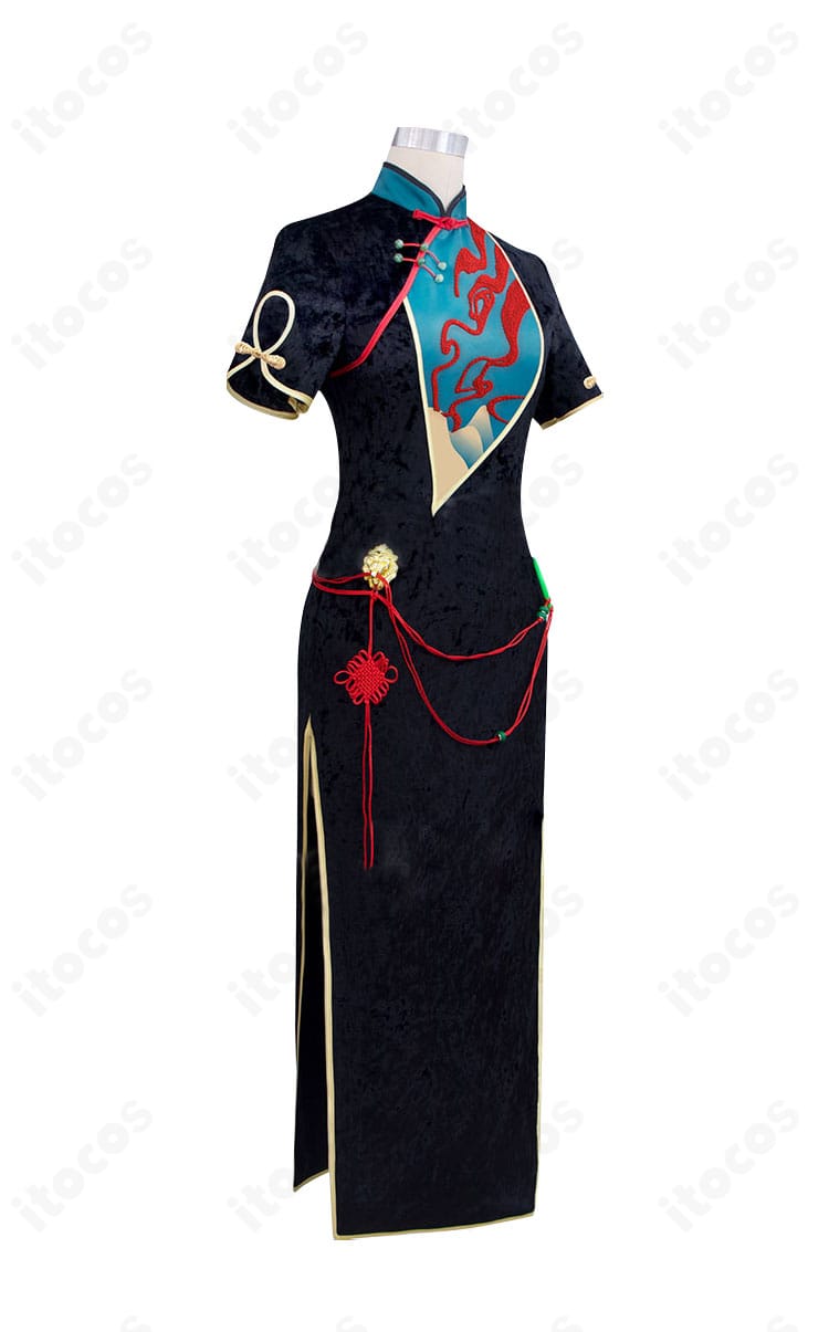 無期迷途 エンジェルのチャイナドレス衣装 右側面。スリットラインと腰飾りのディテール、フィット感の確認用