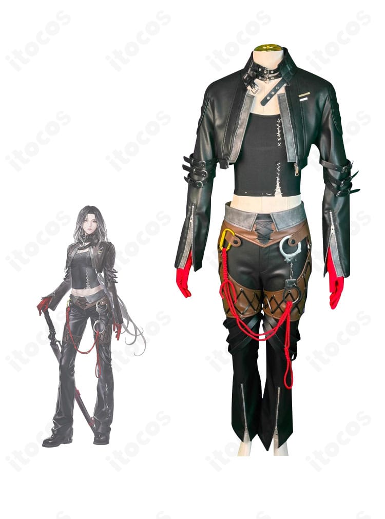 無期迷途 エンジェルのコスプレ衣装・正面全体とキャラクタービジュアルの比較画像。世界観に沿った配色と刺繍で高再現。