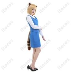 アグレッシブ烈子 烈子 事務制服コスプレ一式。耳と尻尾付きで高再現、長時間イベントも快適 - 2枚目の画像（サムネイル）