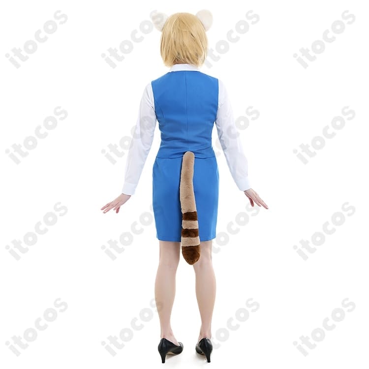 アグレッシブ烈子 烈子 事務制服コスプレ一式。耳と尻尾付きで高再現、長時間イベントも快適 - 4枚目の画像