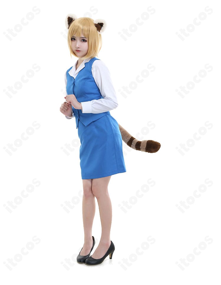 烈子コスプレ左側面。袖口やベストのフィット感、スカートのドレープが分かるアングル。