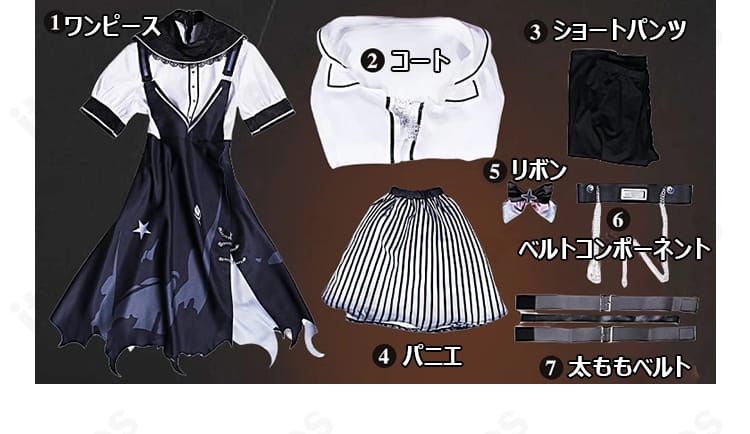 リバース：1999 バルーンパーティー コスプレ衣装のセット内容一式（ワンピース、コート、パニエ、小物）