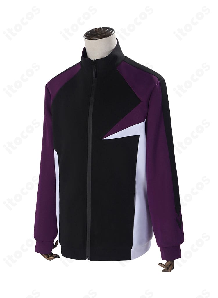 ツルネ 桐先高校弓道部 ジャージ/コートの側面。横からのラインとフォームの見え方を確認できる画像。