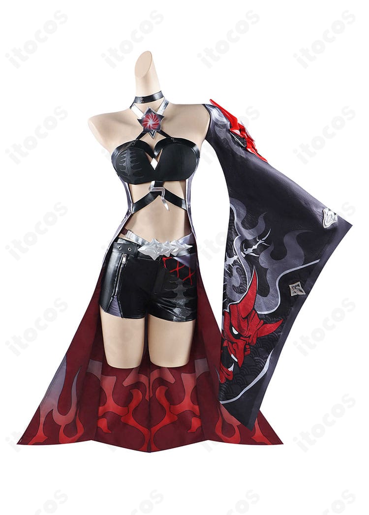 黄泉 戦闘服コスプレのサイズ早見図。XS〜XXXLの寸法対応で体型に合わせて選びやすいガイド。