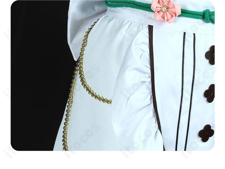 紫之創 恋こい喫茶衣装の襟に施されたビーズ装飾の近接写真