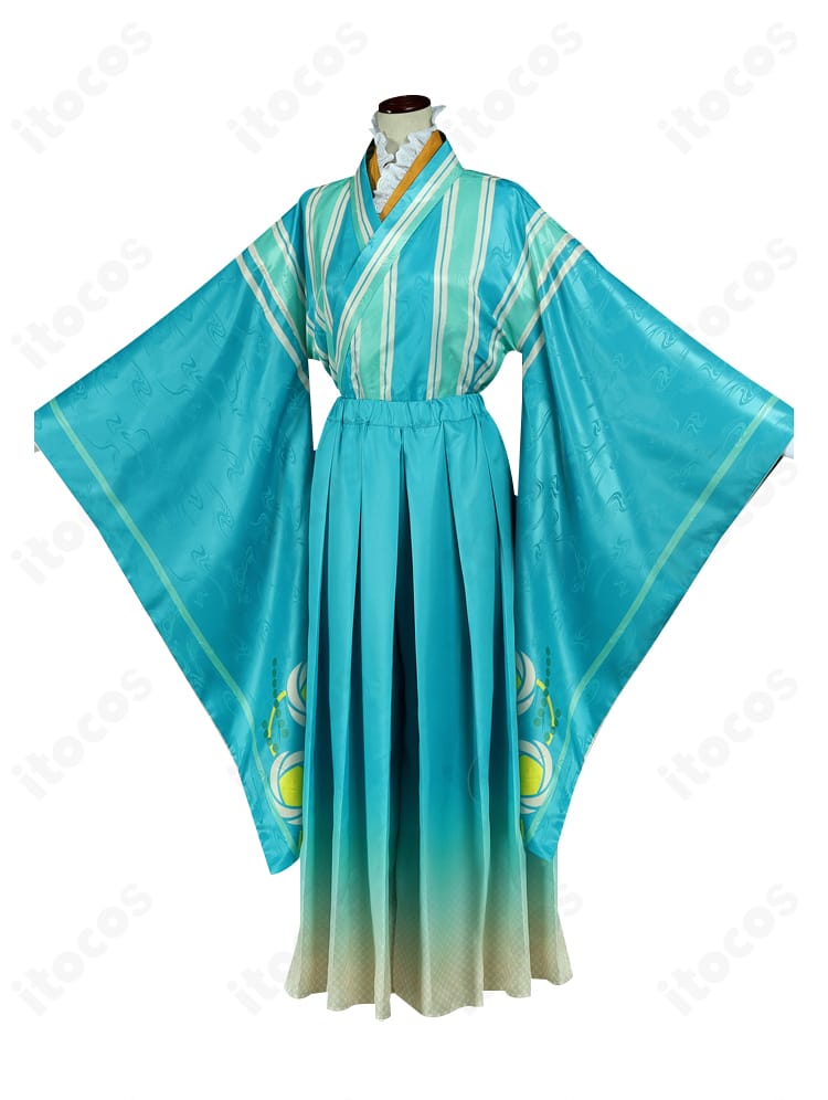 紫之創 恋こい喫茶衣装の胸元飾り。花飾りとチェーンの配置ディテール