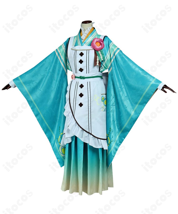 紫之創 恋こい喫茶衣装の側面。袖口やエプロンのライン、シルエットの見え方