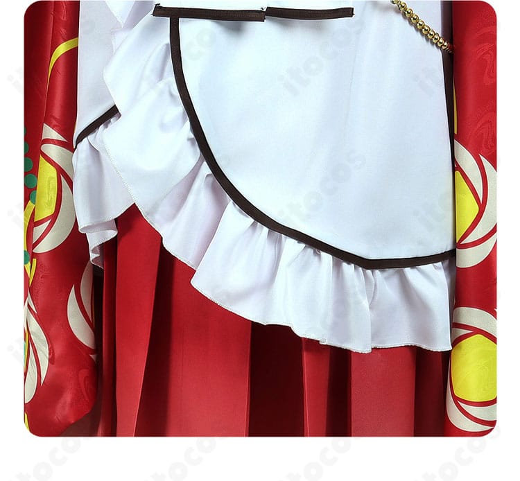 スカート全体の装飾カット。フリルやトリムの配置で華やかさを演出