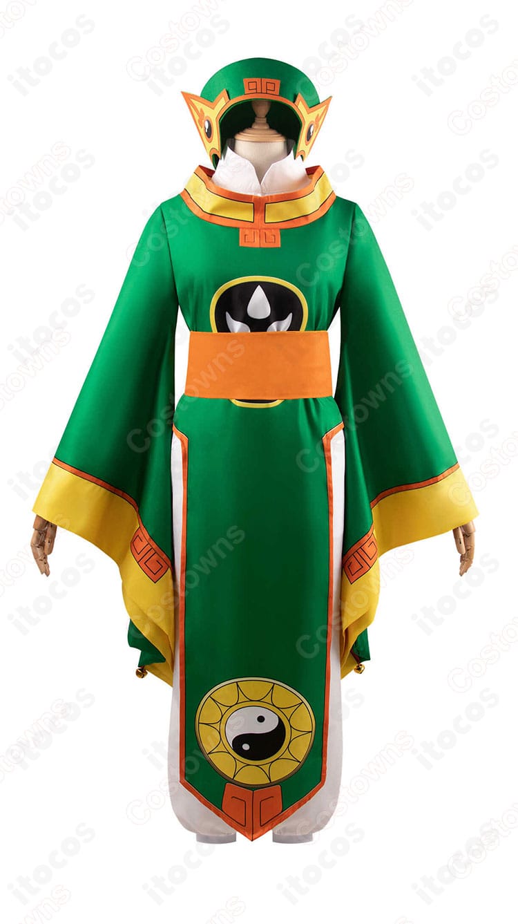 李小狼 戦闘服コスプレの正面ディテール。襟元の刺繍や前身頃の意匠、コルセットベルトの質感が見えるカット。