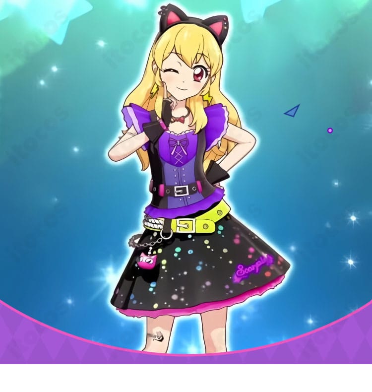 星宮いちごのスイートデビル再現イメージ。キャラクターの公式ビジュアルを意識した配色と装飾の雰囲気が分かる参考画像。