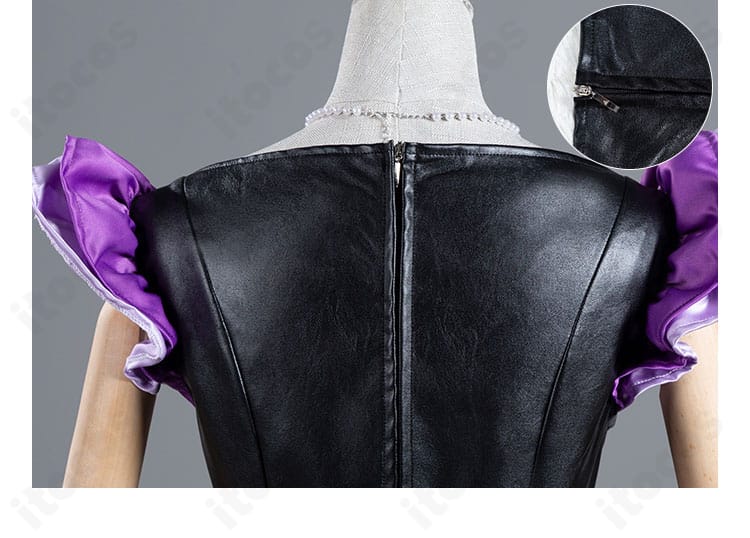 アイカツオンパレード！ 星宮いちご スイートデビル衣装 チェーンディテール。輝きと長さ、固定ポイントの説明的カット。