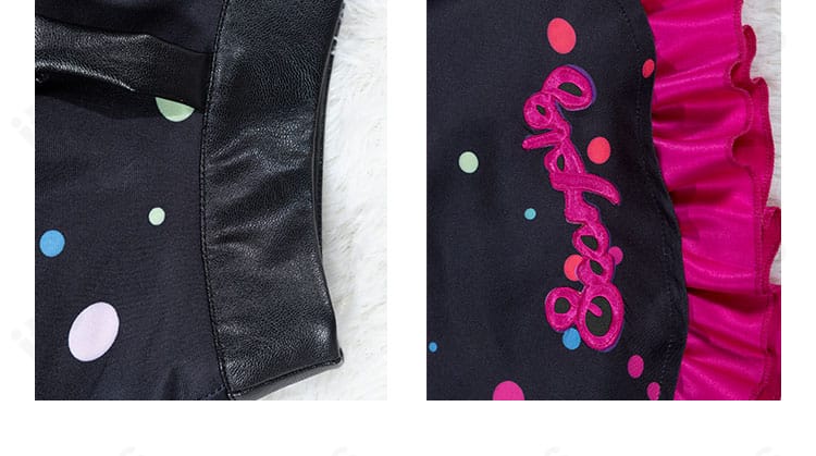 アイカツオンパレード！ 星宮いちご スイートデビル衣装 スカートの縫製ディテール。ギャザーの寄せ方とステッチラインを強調。