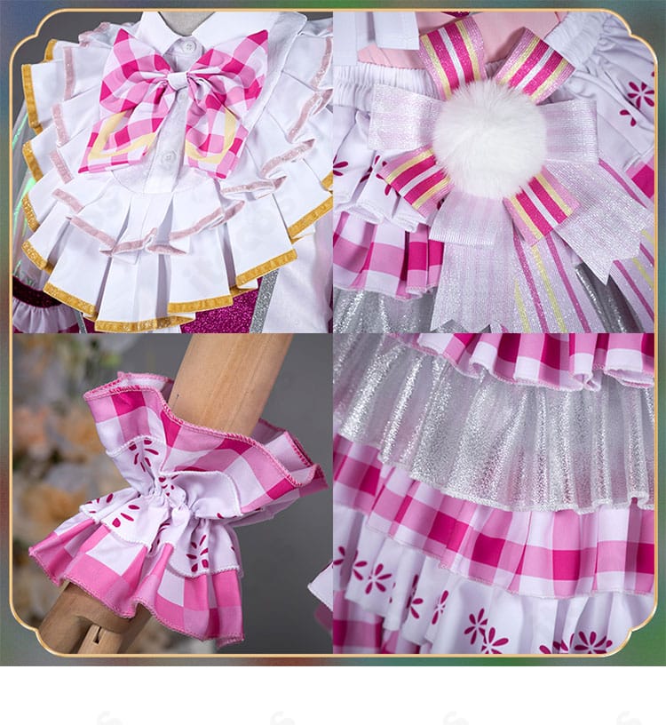 プリパラ 北条そふぃ コスプレ衣装の襟・首飾り・胸元蝶ネクタイのアップ。華やかでエレガントなアクセサリーの質感を表現。