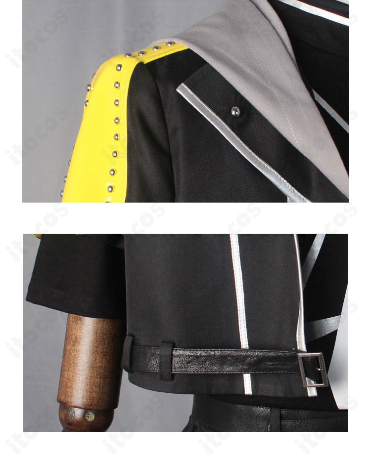 エリオスライジングヒーローズ レオナルド・ライト・Jr 衣装の肩部分詳細。縫製ラインと装飾の取り付け