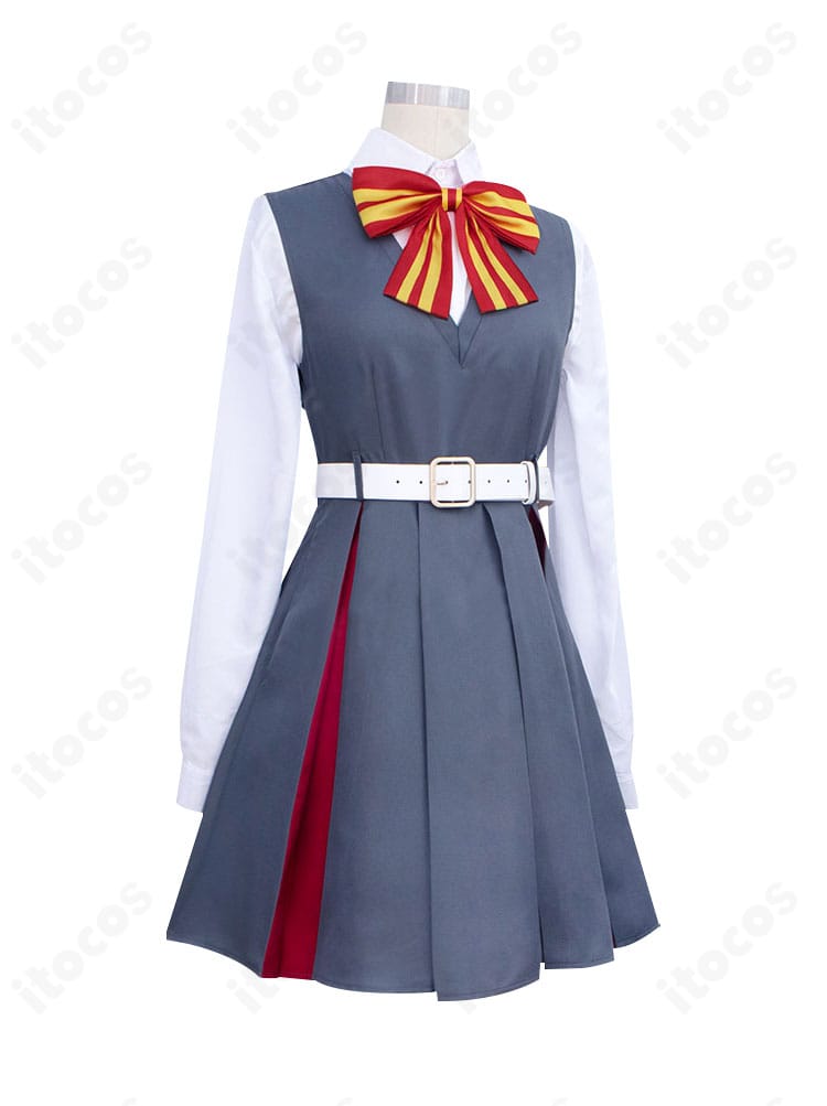 木野ひまり コスプレ衣装 右側面｜ワンピースのAラインとベルト位置を確認できる側面ディテール