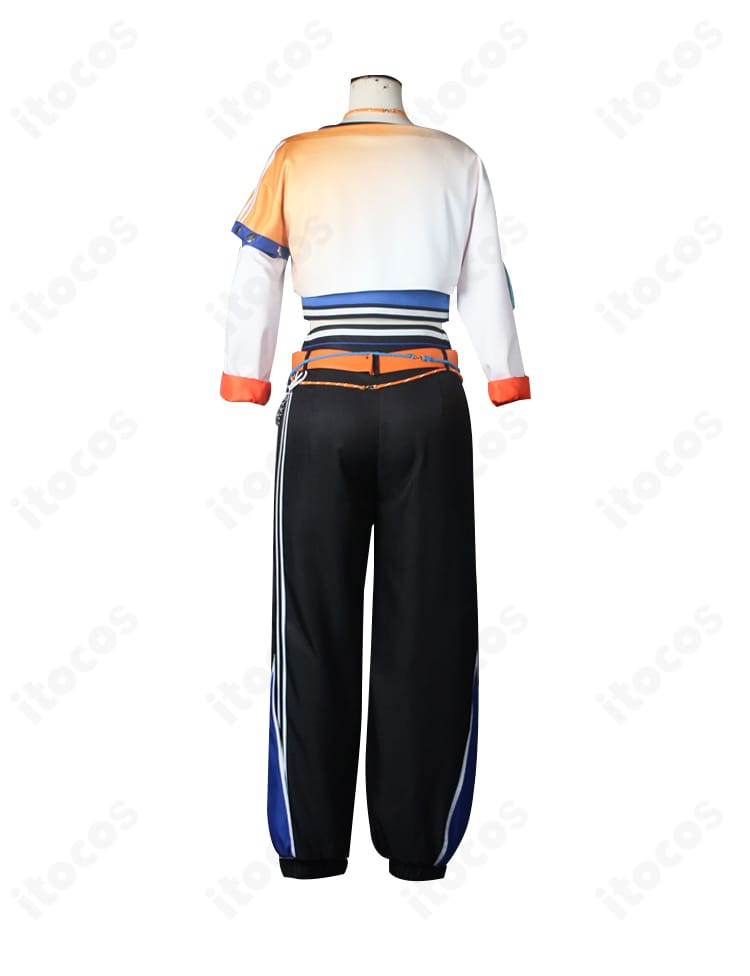 ドリフトアイランド衣装の背面。背中のライン取りや装飾配置、縫製の仕上がりを確認できる画像。