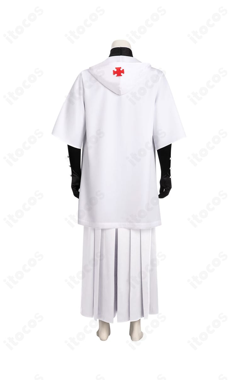 飛鳥＝R♯ コスプレ衣装 背面図。コートの落ち感や背面の装飾配置、ライン構成を確認できる画像