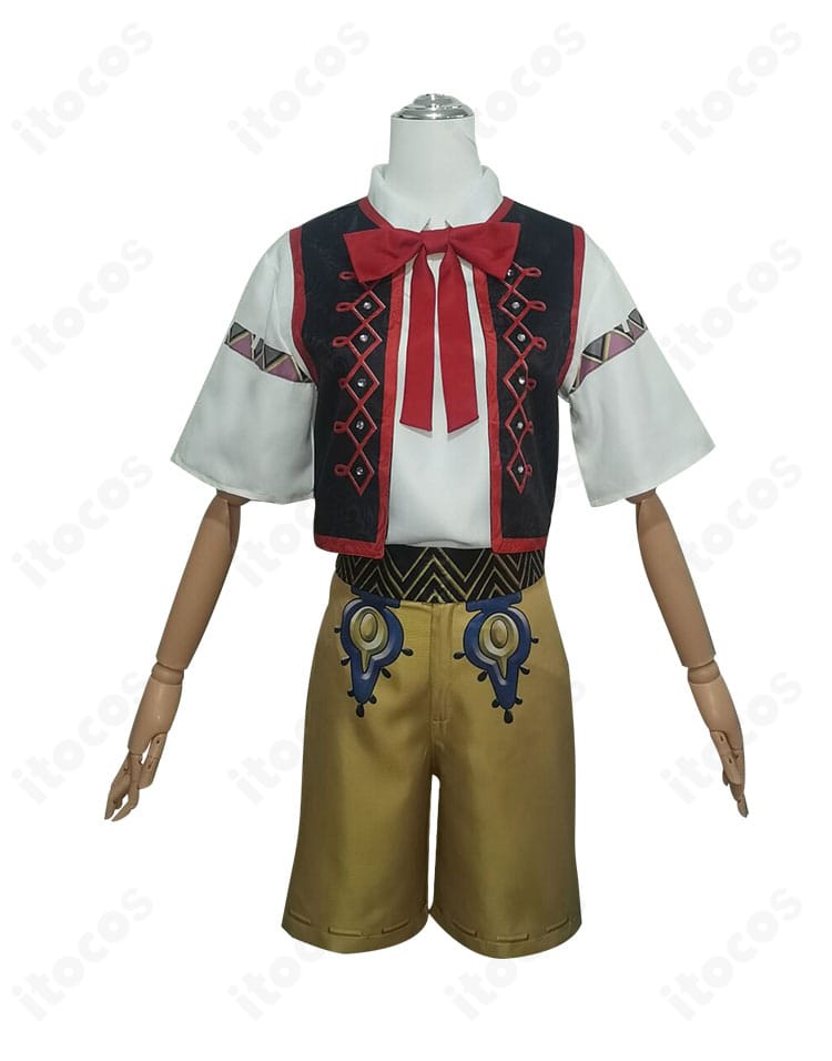 第五人格 人形師（マティアス・チェルニン）ルイ衣装の正面全身。上着・トップス・半ズボンと蝶結び・帯の配色と質感。