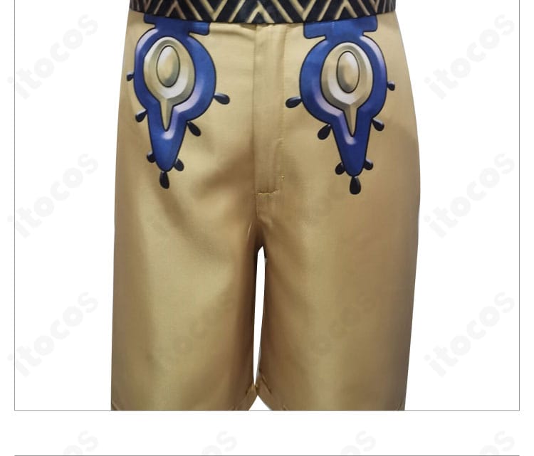 第五人格 人形師 ルイ衣装の半ズボン周辺ディテール。縫製のステッチと装飾パネルの取り合わせ。