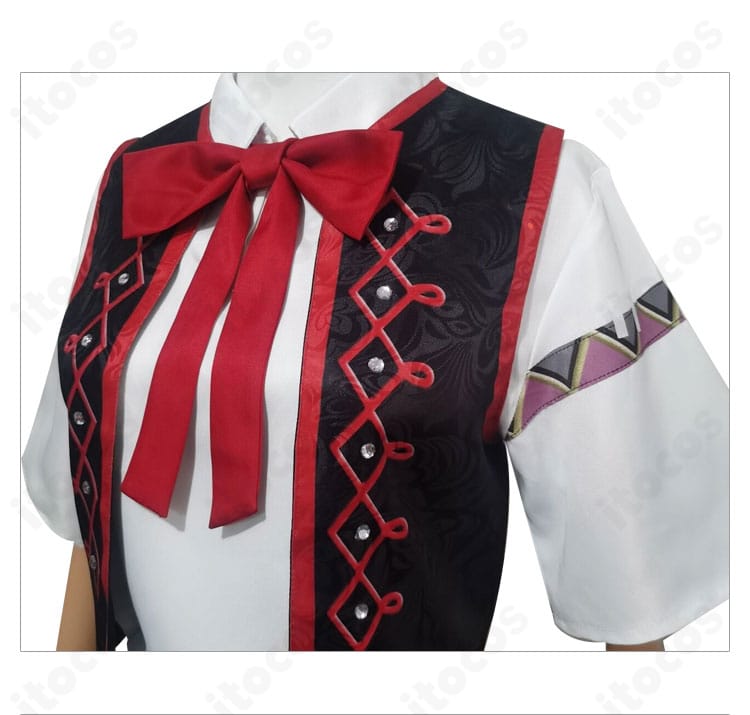 第五人格 人形師 ルイ衣装の装飾クローズアップ。刺繍と縁取りの質感、アクセントパーツの造形を詳細に記録。