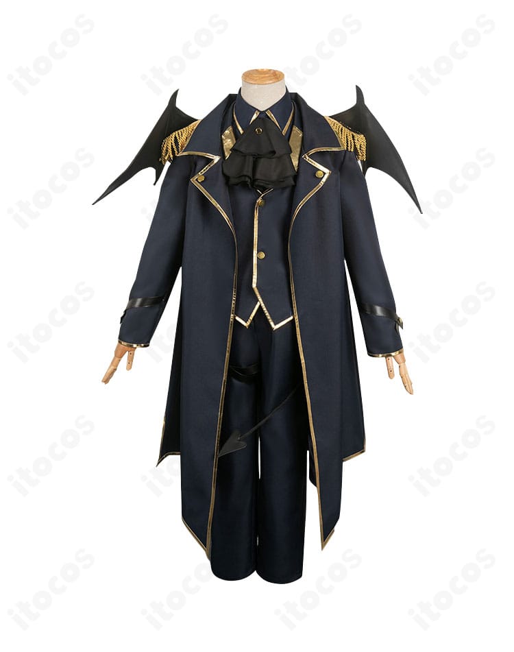 ブルーロック 凪誠士郎 悪魔コスプレ衣装の正面。襟元装飾とコートのラインが強調された高再現ディテール