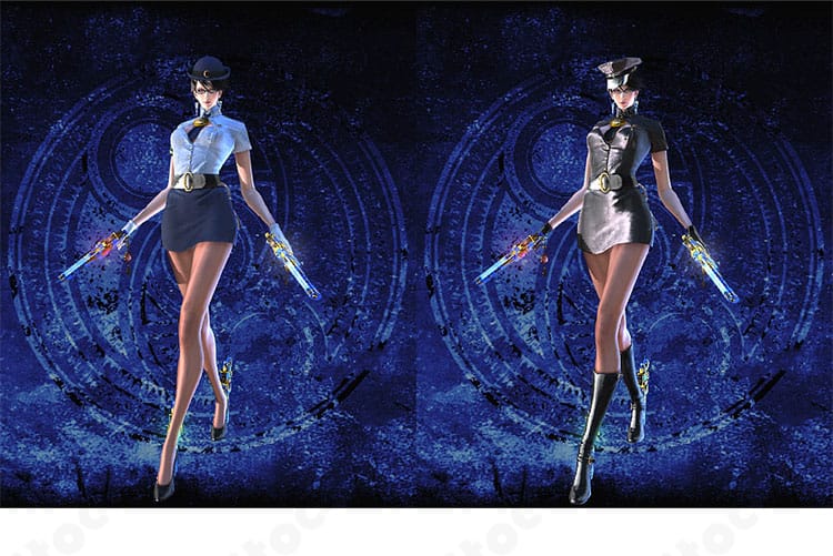 『ベヨネッタ2』ベヨネッタの婦警アメリカン風制服コスプレ一式を着用したイメージ。主人公の雰囲気を再現。