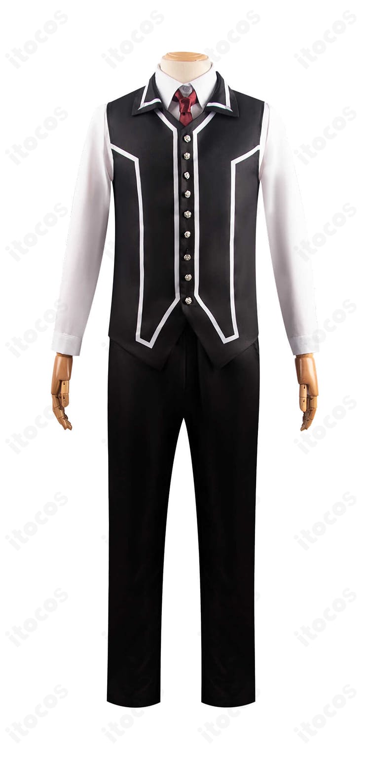 錐生零衣装のシャツと内側ディテール。ベストのレイヤード感や縫製の仕上がりを確認できる近接画像。