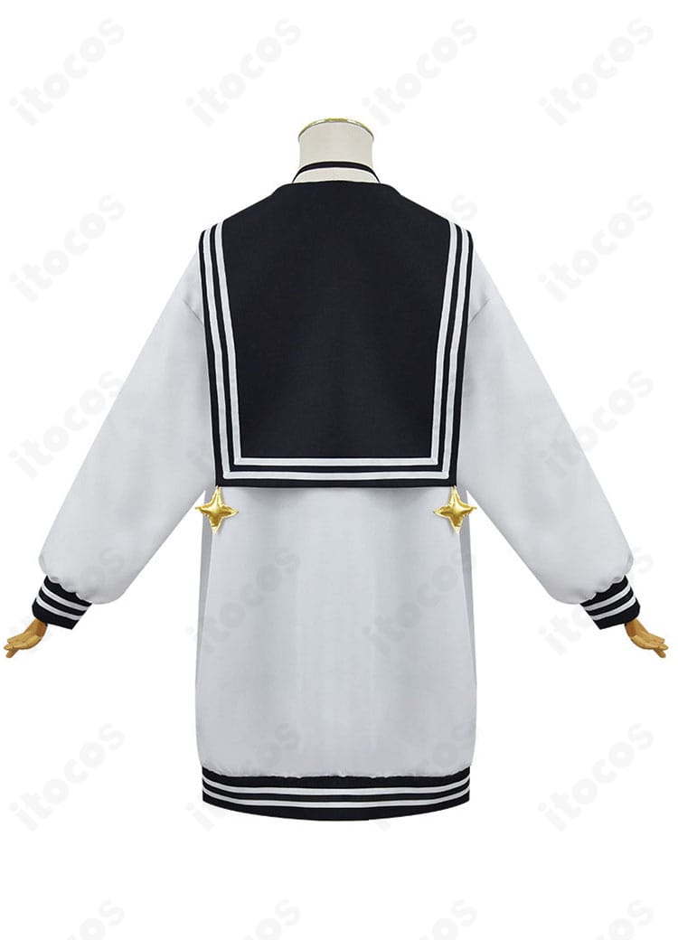 阿古屋真珠（ロコムジカ）アイドル衣装の背面全体。背中の切り替えやスカートの広がりを再現したデザイン。