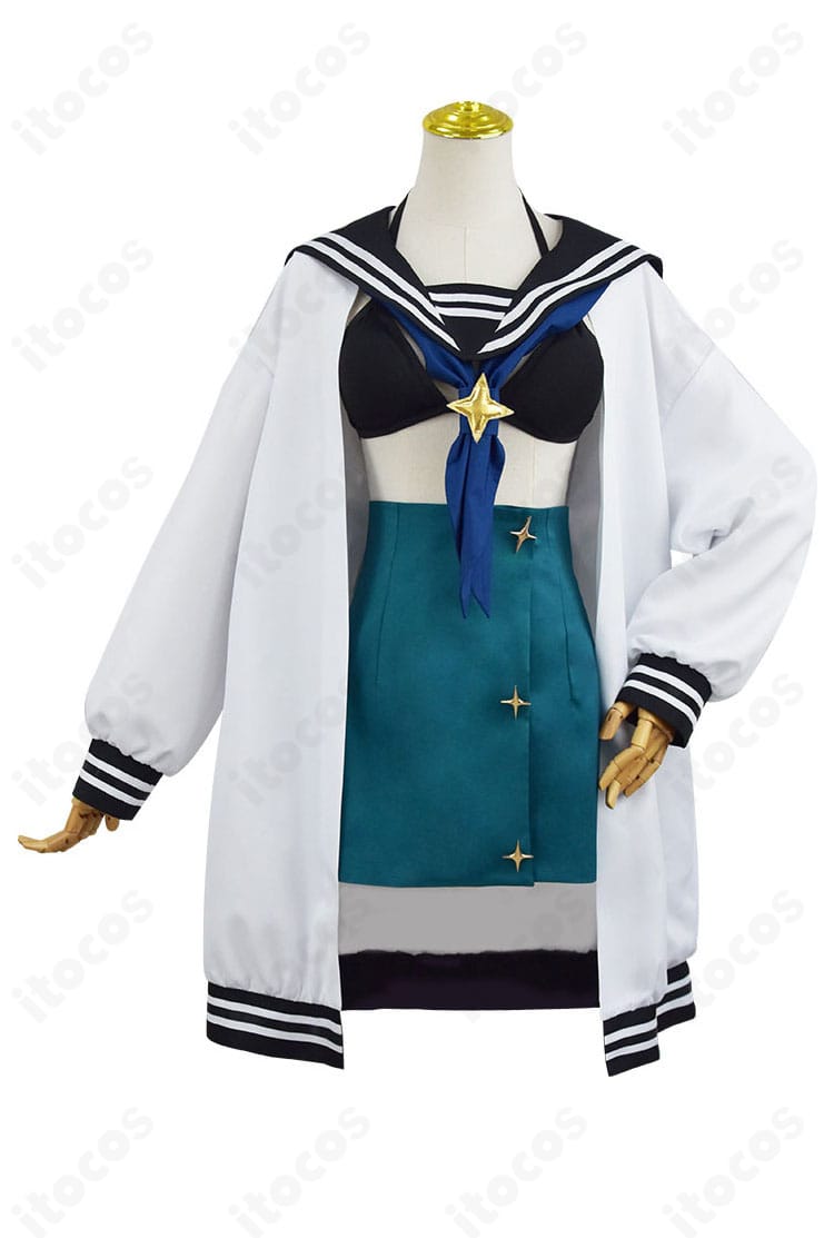 魔法少女にあこがれてのアイドル衣装正面アップ。阿古屋真珠の魅力を引き出すカラー配置とディテールを確認できる画像。